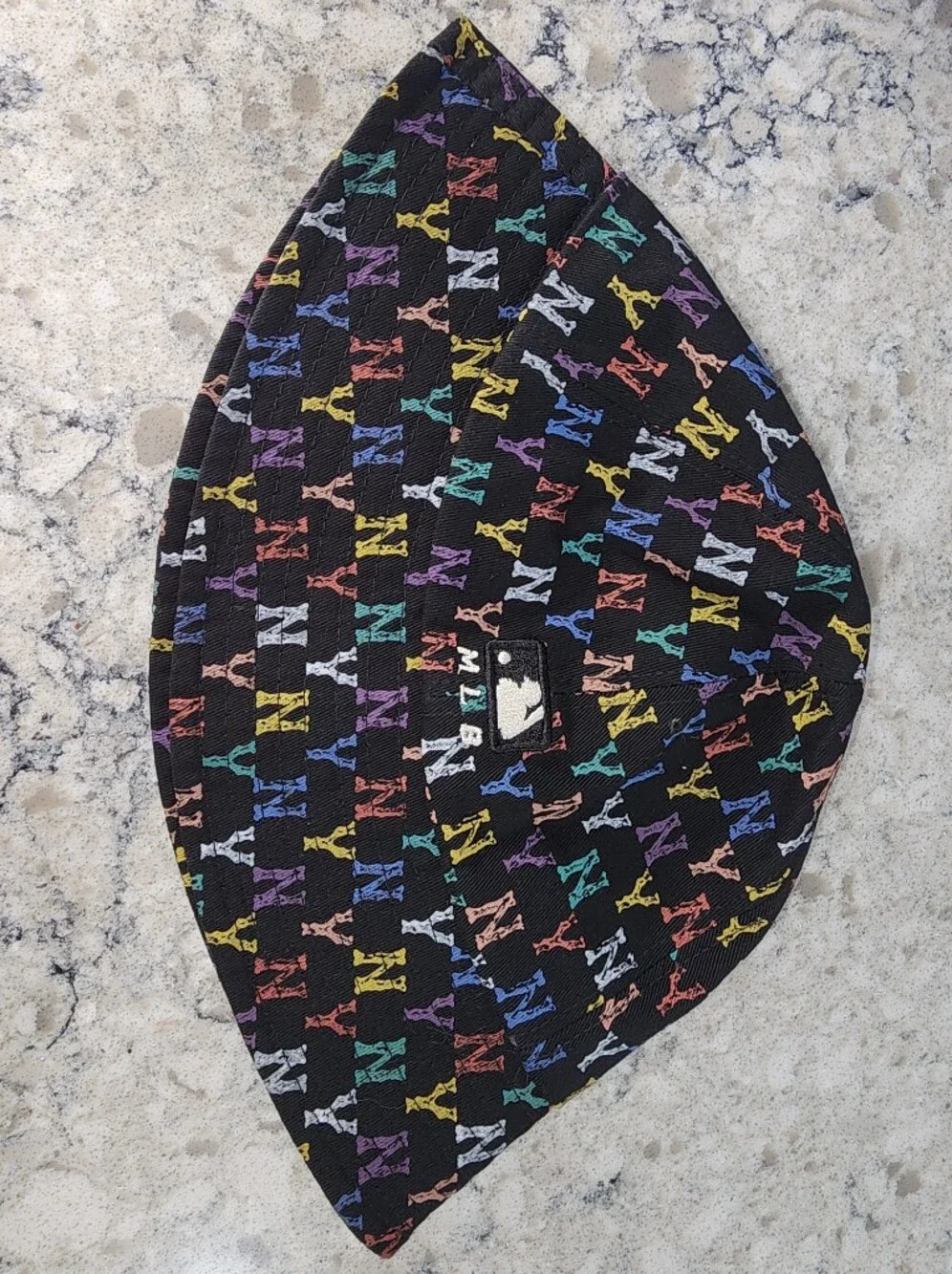 Sports MLB Korea Black Dome Bucket Hat with NY Monogram Rare Unisex Collectable